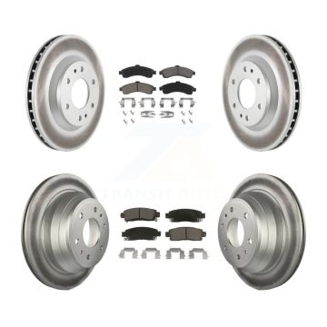 Front Rear Coated Brake Rotor Ceramic Pad Kit For GMC Envoy Chevrolet Trailblazer Bravada KGC-101236