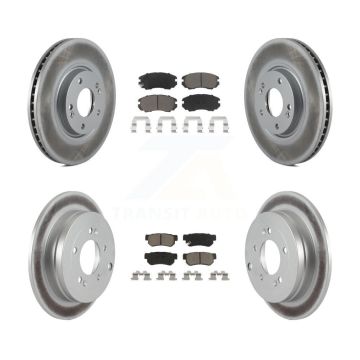 Front Rear Coated Disc Brake Rotors And Ceramic Pads Kit For 2006-2009 Hyundai Azera KGC-101240