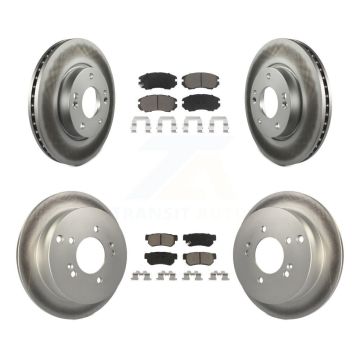 Front Rear Coated Disc Brake Rotors And Ceramic Pads Kit For Hyundai Tucson Kia Sportage KGC-101241