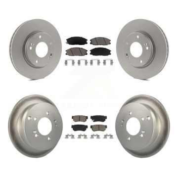 Front Rear Coated Disc Brake Rotors And Ceramic Pads Kit For Hyundai Santa Fe KGC-101244