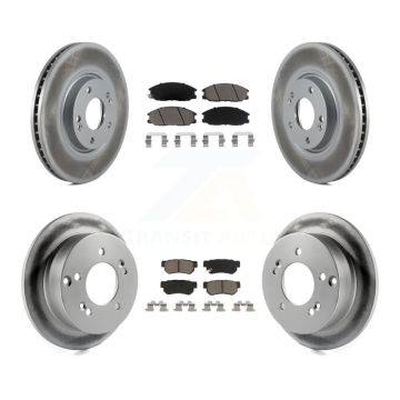 Front Rear Coated Disc Brake Rotors And Ceramic Pads Kit For Hyundai XG350 KGC-101245