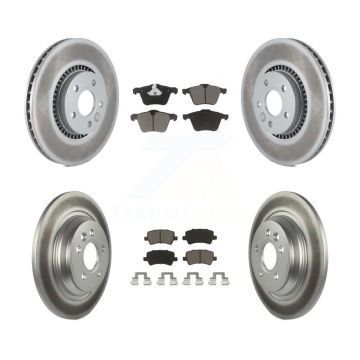 Front Rear Coated Disc Brake Rotors & Ceramic Pad Kit For Volvo S60 V60 Cross Country V70 KGC-101249