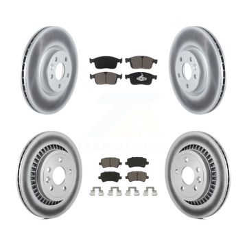Front Rear Coated Disc Brake Rotors And Ceramic Pads Kit For Volvo XC60 KGC-101251