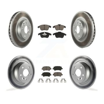 Front Rear Coated Disc Brake Rotors Ceramic Pad Kit For 2012-2015 Land Rover Range Evoque KGC-101252