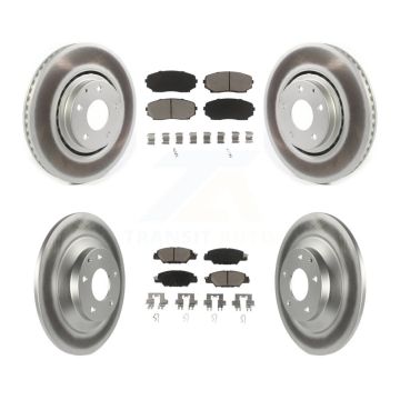 Front Rear Coated Disc Brake Rotors Ceramic Pad Kit For 2019-2023 Mazda CX-5 Turbocharged KGC-101255