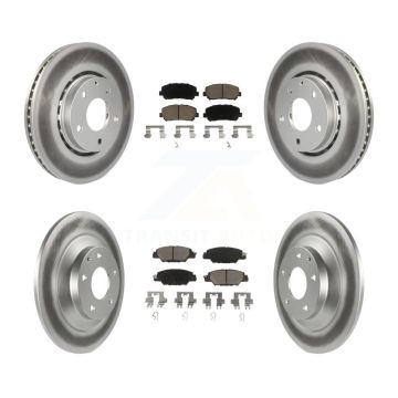 Front Rear Coated Disc Brake Rotors And Ceramic Pads Kit For Mazda CX-5 KGC-101256