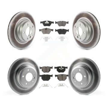 Front Rear Coated Disc Brake Rotors And Ceramic Pads Kit For 2006 BMW 330i 330xi KGC-101257
