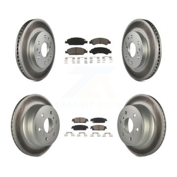 Front Rear Coat Brake Rotor Ceramic Pad Kit For GMC Sierra 1500 Chevrolet Silverado Tahoe KGC-101262