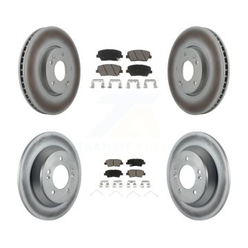 Front Rear Coat Brake Rotor Ceramic Pad Kit For 14-17 Kia Rondo With Manual Parking KGC-101266