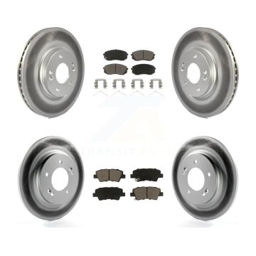 Front Rear Coated Brake Rotors Ceramic Pad Kit For Kia Optima With Electric Parking KGC-101267