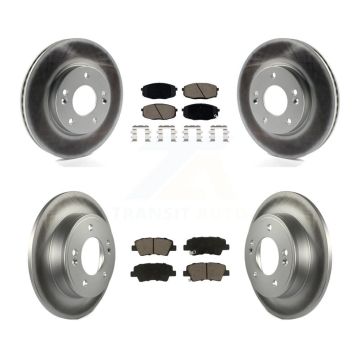 Front Rear Coated Brake Rotors Ceramic Pad Kit For Kia Hyundai Kona Forte Soul Elantra GT KGC-101268