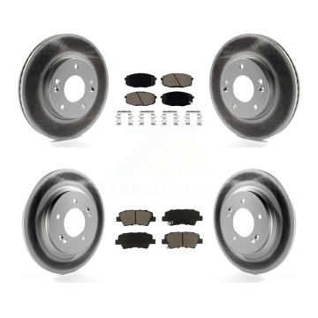 Front Rear Coated Disc Brake Rotors And Ceramic Pad Kit For Kia Forte5 Hyundai Elantra GT KGC-101271