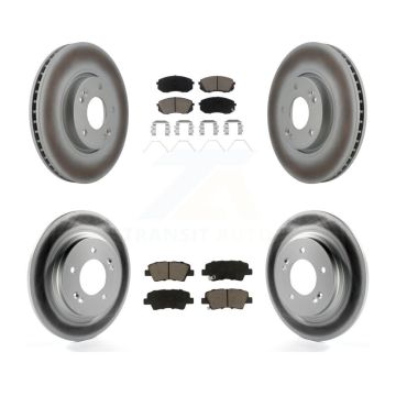 Front Rear Coated Disc Brake Rotors And Ceramic Pads Kit For 2017-2019 Kia Soul EV KGC-101275