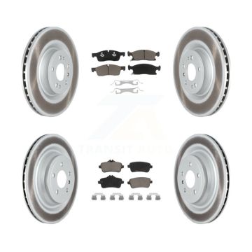 Front Rear Coated Disc Brake Rotor & Ceramic Pad Kit For Mercedes-Benz GL350 GLS450 GL450 KGC-101276