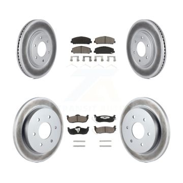 Front Rear Coated Disc Brake Rotors Ceramic Pad Kit For Nissan TITAN Armada INFINITI QX56 KGC-101283