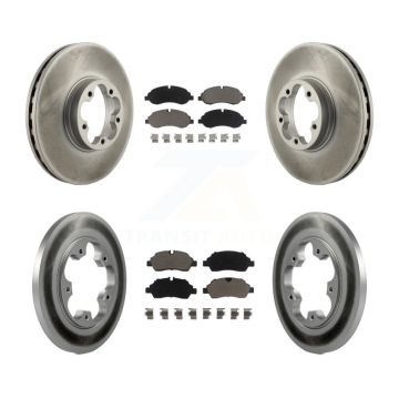 Front Rear Coat Brake Rotors Ceramic Pad Kit For 16 Ford Transit-350 HD With 5 Lug Wheels KGC-101287