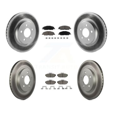 Front Rear Coated Disc Brake Rotors And Ceramic Pads Kit For Ford Mustang KGC-101288