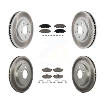 Front Rear Coated Disc Brake Rotors And Ceramic Pads Kit For 2005-2010 Ford Mustang Base KGC-101289