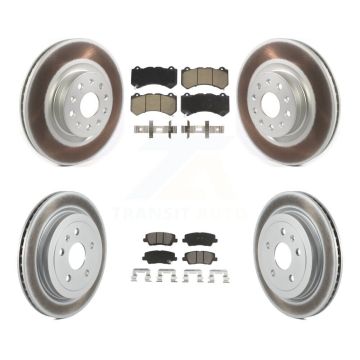 Front Rear Coated Disc Brake Rotors And Ceramic Pads Kit For Cadillac CTS KGC-101291