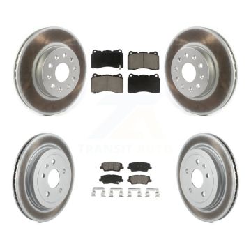 Front Rear Coated Disc Brake Rotors And Ceramic Pads Kit For Cadillac CTS KGC-101292