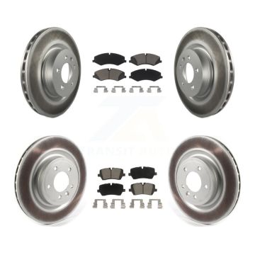 Front Rear Coated Disc Brake Rotor & Ceramic Pad Kit For Land Rover Range Sport Discovery KGC-101294