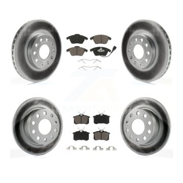 Front Rear Coated Disc Brake Rotors And Ceramic Pads Kit For Volkswagen Jetta Beetle KGC-101300