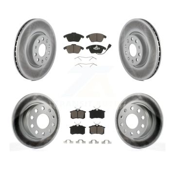 Front Rear Coated Disc Brake Rotors And Ceramic Pads Kit For Volkswagen Jetta Beetle KGC-101301