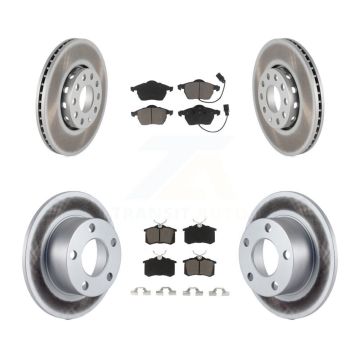 Front Rear Coated Disc Brake Rotors And Ceramic Pads Kit For Volkswagen Passat Audi A6 KGC-101303