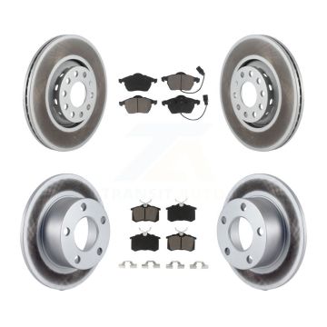 Front Rear Coated Disc Brake Rotors And Ceramic Pads Kit For Audi A6 KGC-101305