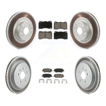 Front Rear Coat Disc Brake Rotor Ceramic Pad Kit For Cadillac CTS With 18" Factory Wheels KGC-101308