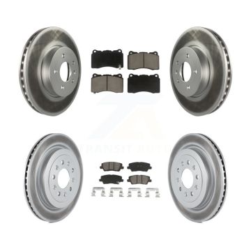 Front Rear Coated Disc Brake Rotors And Ceramic Pads Kit For Cadillac ATS KGC-101310