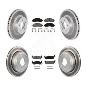 Front Rear Coated Disc Brake Rotors And Ceramic Pads Kit For Ford Ranger Mazda B4000 KGC-101312