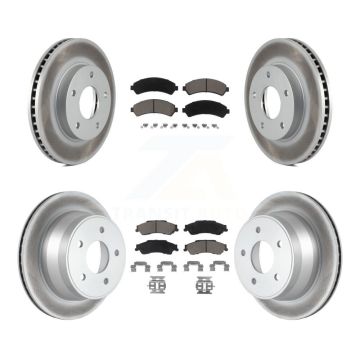 Front Rear Coated Brake Rotor & Ceramic Pad Kit For Chevrolet GMC Blazer S10 Jimmy Sonoma KGC-101313