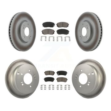 Front Rear Coated Disc Brake Rotors And Ceramic Pads Kit For Hyundai Tucson Kia Sportage KGC-101314