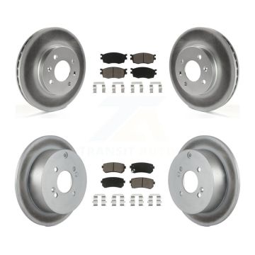 Front Rear Coated Disc Brake Rotors And Ceramic Pads Kit For Hyundai Accent Kia Rio5 Rio KGC-101316