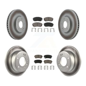 Front Rear Coated Disc Brake Rotors And Ceramic Pads Kit For Hyundai Tucson Kia Sportage KGC-101317