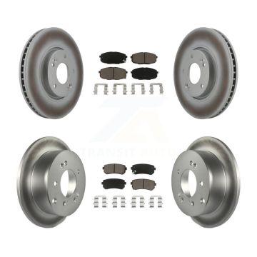 Front Rear Coated Disc Brake Rotors And Ceramic Pads Kit For Kia Forte Koup Forte5 KGC-101318