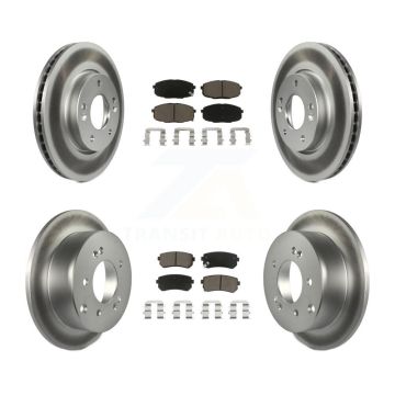 Front Rear Coated Disc Brake Rotors And Ceramic Pads Kit For Kia Forte Koup Forte5 KGC-101319
