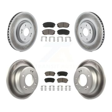 Front Rear Coated Disc Brake Rotors And Ceramic Pads Kit For Hyundai Tucson KGC-101320