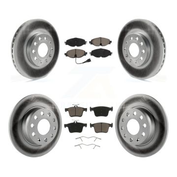 Front Rear Coated Brake Rotors Ceramic Pad Kit For Volkswagen Taos Audi A3 Quattro e-Golf KGC-101324