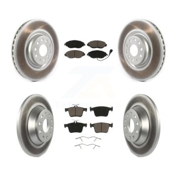 Front Rear Coated Disc Brake Rotors And Ceramic Pads Kit For Volkswagen Tiguan Jetta KGC-101327