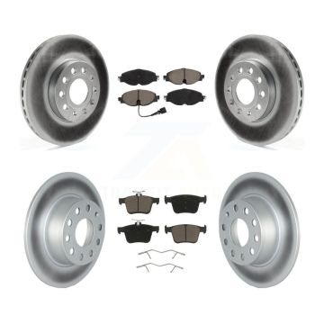 Front Rear Coated Disc Brake Rotors And Ceramic Pads Kit For Volkswagen Jetta Taos KGC-101328
