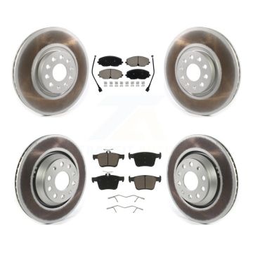 Front Rear Coated Disc Brake Rotors And Ceramic Pads Kit For Volkswagen Atlas Cross Sport KGC-101329