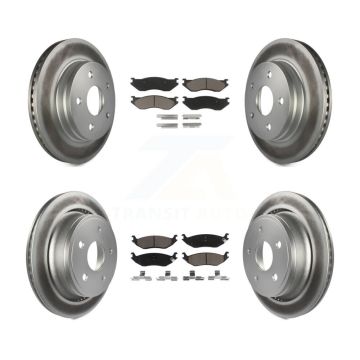Front Rear Coated Disc Brake Rotors And Ceramic Pads Kit For Dodge Ram 1500 KGC-101332