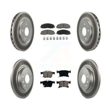 Front Rear Coated Brake Rotor Ceramic Pad Kit For Chrysler Pacifica Grand Caravan Voyager KGC-101333