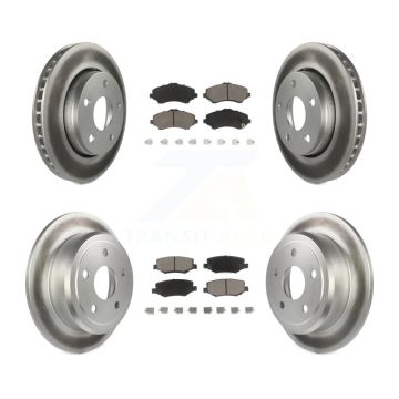 Front Rear Coated Disc Brake Rotors And Ceramic Pads Kit For Jeep Wrangler JK KGC-101334