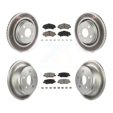 Front Rear Coated Disc Brake Rotors And Ceramic Pads Kit For Jeep Wrangler JK KGC-101335