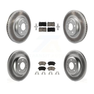 Front Rear Coated Disc Brake Rotors And Ceramic Pads Kit For Audi Q5 KGC-101338