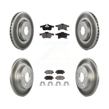 Front Rear Coated Disc Brake Rotors And Ceramic Pads Kit For 2008-2009 Saturn Astra KGC-101344
