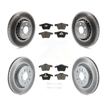 Front Rear Coated Disc Brake Rotors And Ceramic Pads Kit For Volvo XC90 KGC-101348